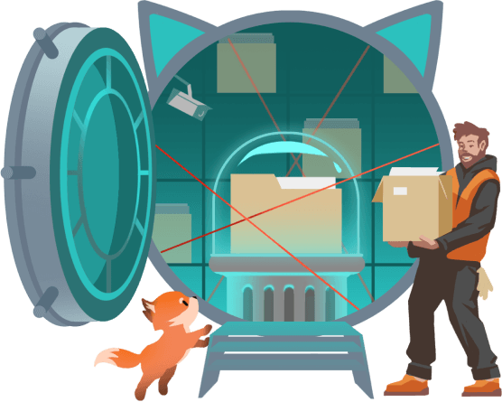 A secure vault protecting private information.